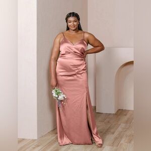 Revelry Rory Dress in Desert Rose Satin| Size 6